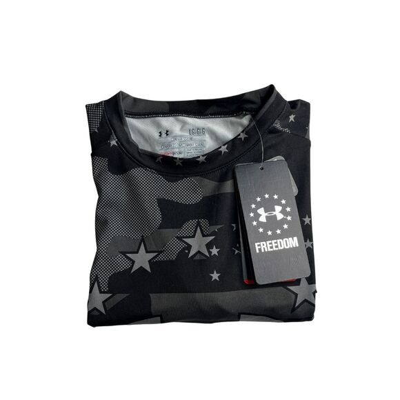 5-90 UNDER ARMOUR Men's Compression Top Camo Stars Gray Lg - Picture 4 of 13